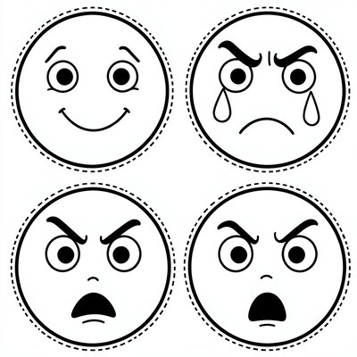 Stacja B — Karty emocji do kolorowania