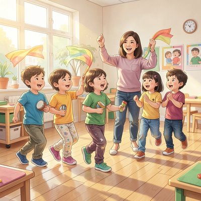 Scena zabawy rytmicznej — Marsz i powitanie