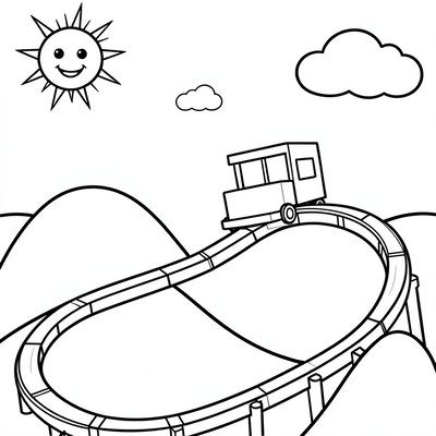 Kolorowanka: prosty tor roller coaster