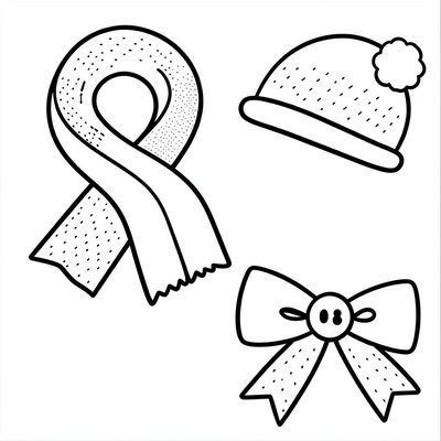 Kolorowanka — Ubranka i ozdoby
