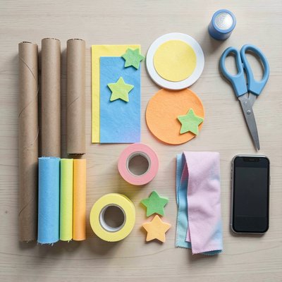 Materiały na stole — flat lay pomocy