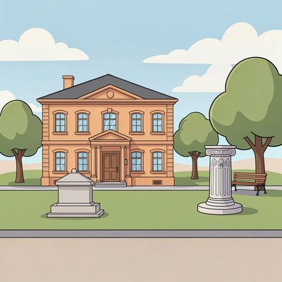 Tło sceny — ulica z muzeum (do wydruku)