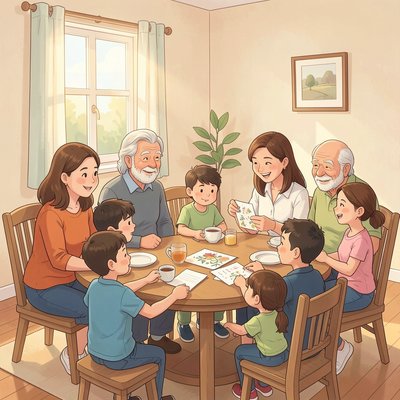 Ilustracja: Rodzinny obiad z synową (opowieść)