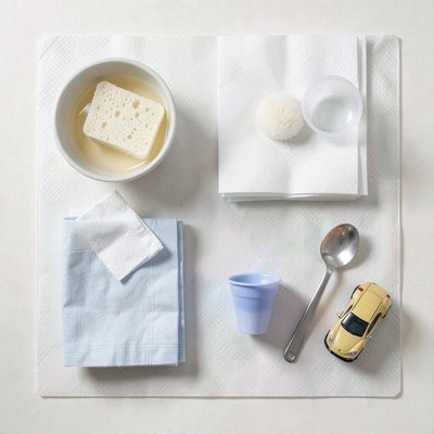 Materiały — flatlay do druku