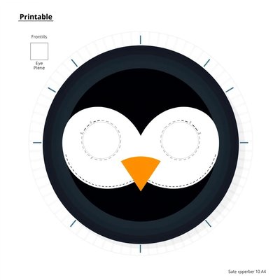 Szablon maski pingwina (papierowy talerzyk)