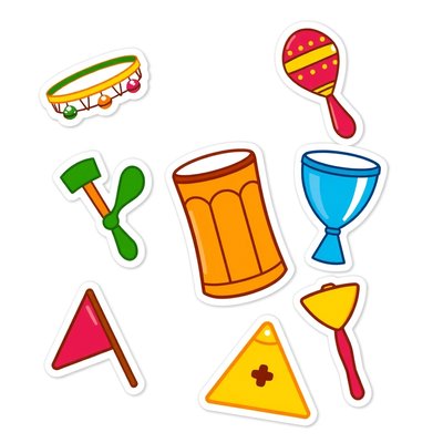 Ikony instrumentów rytmicznych (naklejki)