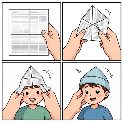 Szablon czapki z gazety