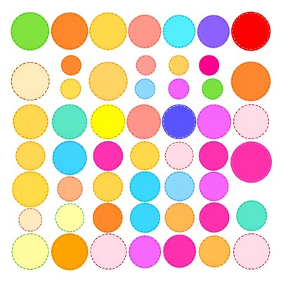 Szablon: arkusz kolorowych kółeczek (samoprzylepne plamki)