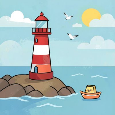Duża ilustracja latarni morskiej