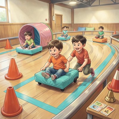Ilustracja akcji — Mini wyścigi wagoników