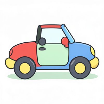 Duża kolorowa ilustracja samochodu cabrio