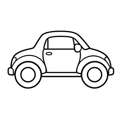 Kolorowanka: proste kontury cabrio