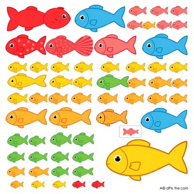 Arkusz z małymi rybkami do wycięcia (liczniki)