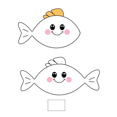 Szablon: Rybka na patyczku do wydruku