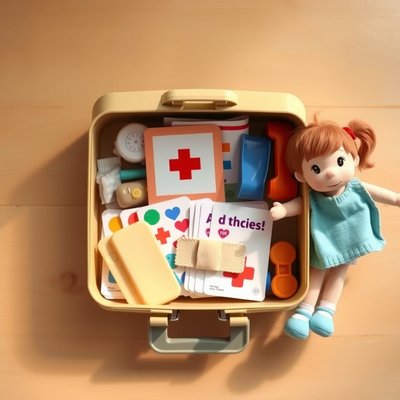 Ilustracja rekwizytów: Zabawowy zestaw pierwszej pomocy