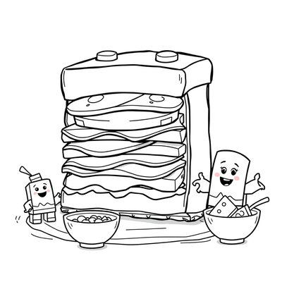 Kolorowanka — klockowa kanapka