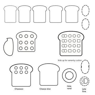 Szablon do wycinania — klockowe kromki