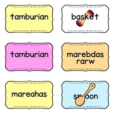 Etykiety i koszyki do losowania instrumentów (szablony)