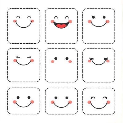 Karty z różnymi uśmiechami (do ukrycia)