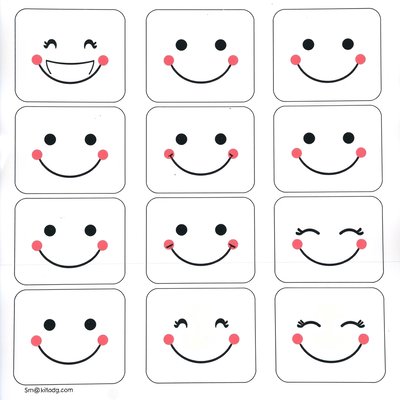 Karty z różnymi uśmiechami (do ukrycia)