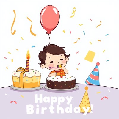 Ilustracja do opowiadania — przyjęcie urodzinowe (scena)