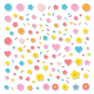 Arkusz naklejek / dekoracji (posypki, konfetti)