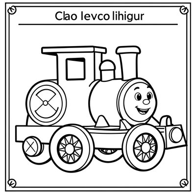 Strona kolorowanki — lokomotywa