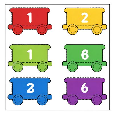 Wagoniki papierowe 1–6 (szablony)