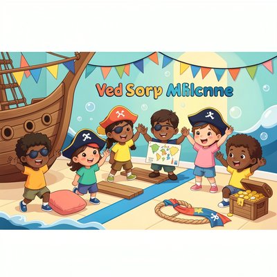 Baner powitalny „Ahoy, mali piraci!”
