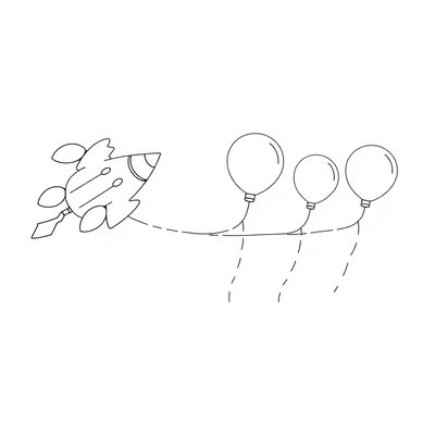 Kolorowanka — Balonowa rakieta