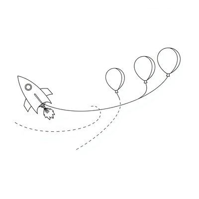 Kolorowanka — Balonowa rakieta