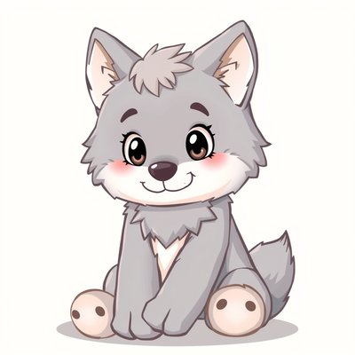 Ilustracja: Miękka maskotka wilka (do prezentacji)