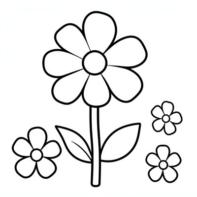 Kolorowanka — kontur kwiatuszka