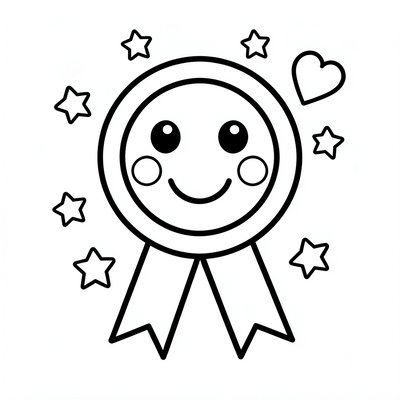 Strona do kolorowania — Medal z uśmiechem