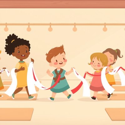 Ilustracja marszu z wstążkami