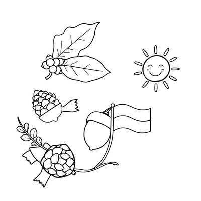 Kolorowanka — elementy przyrodnicze i wstążki