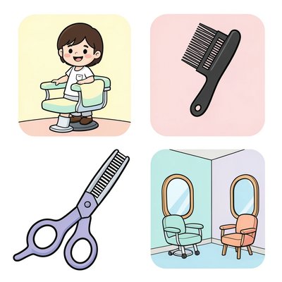 Ilustracje salonu fryzjerskiego