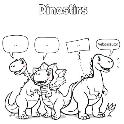 Strona kolorowanki: Dinozaury i uczucia