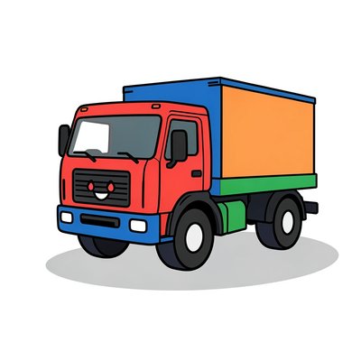 Duży transporter / ciężarówka (laminowany obrazek)
