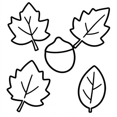 Kolorowanka: Proste liście dla maluszków