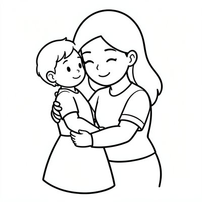 Kolorowanka: mama (linia)