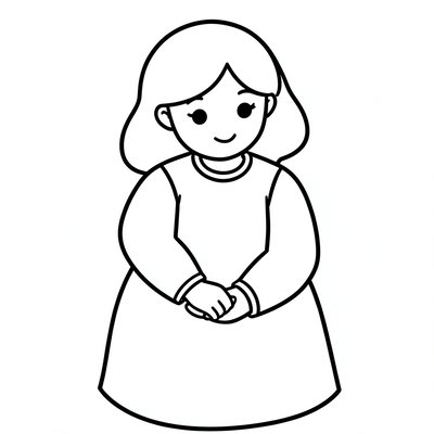Kolorowanka: mama (linia)