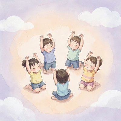 Ilustracja uspokajająca: rozciąganie jak kot
