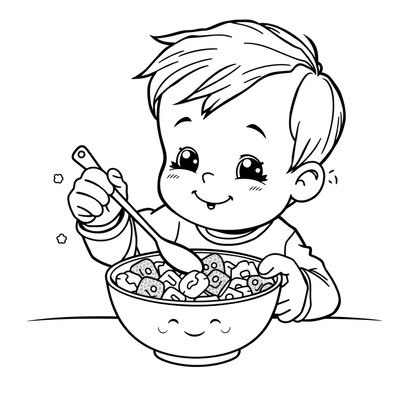 Kolorowanka: Mieszam płatki