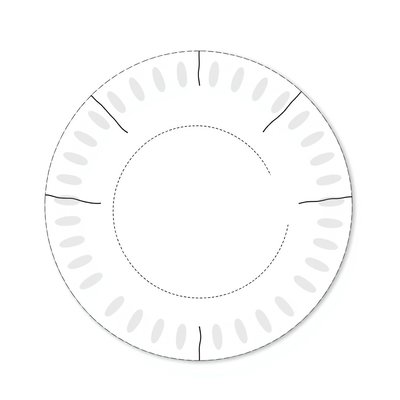 Szablon papierowej miseczki/talerza