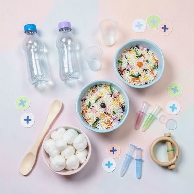Flat lay rekwizytów — materiały potrzebne