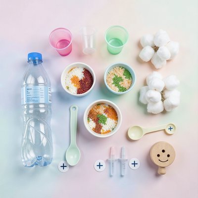 Flat lay rekwizytów — materiały potrzebne