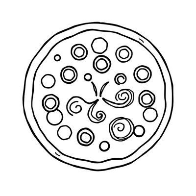 Kolorowanka: Wirująca Pizza