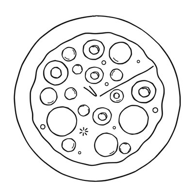 Kolorowanka: Wirująca Pizza