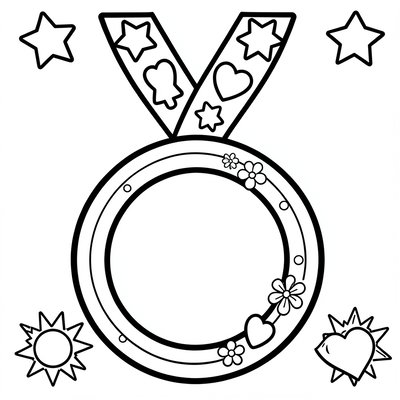 Kolorowanka - medal do pokolorowania